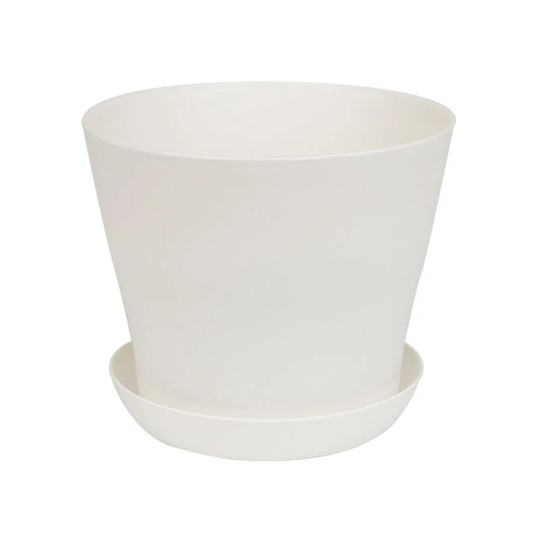 Einemgeld - 12Ps Outdoor Indoor Plastic Pots Plants Nursery With Tray Opening