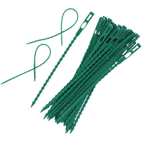 50 Pcs Adjustable Garden Plant Ties, Soft Plastic Ties for Fastening Garden Plants (Green)