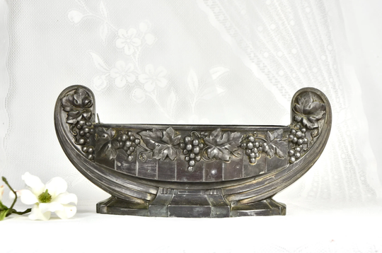 French Art Deco Jardiniere/Cast Iron With Liner Shabby Chic Antique Planter
