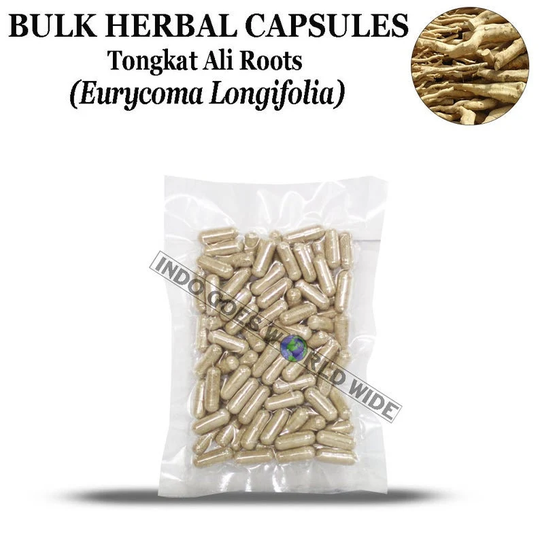 Tongkat Ali Roots Eurycoma Longifolia Pasak Bumi 600 Mg Pure Bulk Herbal Capsules Organic Herbs Indonesia
