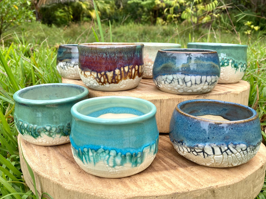 Ocean Coral Succulent Planters - Small Pottery Planter Ceramic Wheel Thrown Handmade