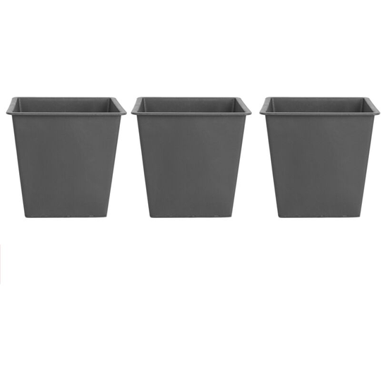 Set of 3 Self-Watering Plant Flower Pot Inserts Square Black 34 cm Balzo - Black