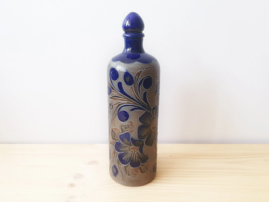 Ceramic Vintage Bottle, Salt Glazed Ceramic, Marzi & Remy, German Pottery, Mid Century Decor