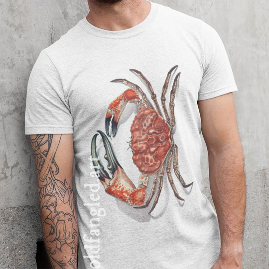 Tasmanian Giant Crab | 1824 - Unisex Organic T-Shirt, Vintage Style Zoology T-Shirt