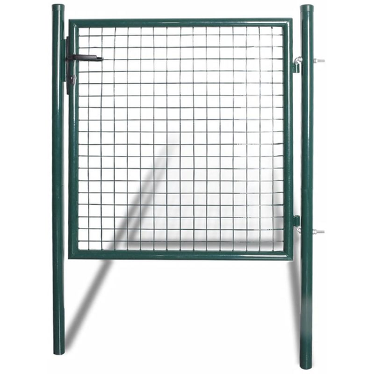 Hommoo - Single Door Fence Gate Powder-Coated Steel VD04254