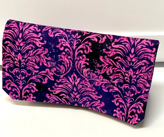 Coupon Organizer Budget Holder Attaches To Your Shopping Cart Navy Blue With Pink Damask Pick Your Size