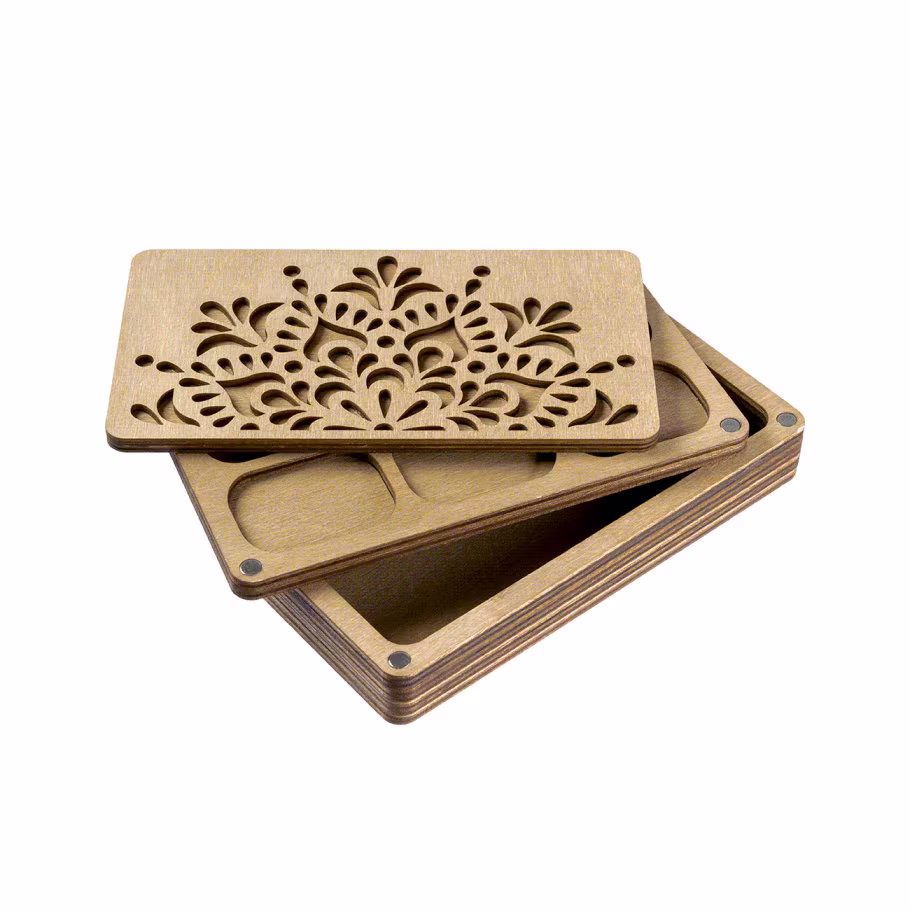 Multilayer Bead Organizer, Wood Organizer Tray With Lid, Seed Storage Container Case