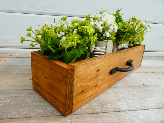 Rustic Reclaimed Timber Centerpiece/Pallet Box Wedding Table Herb Planter Trough Flower Succulent