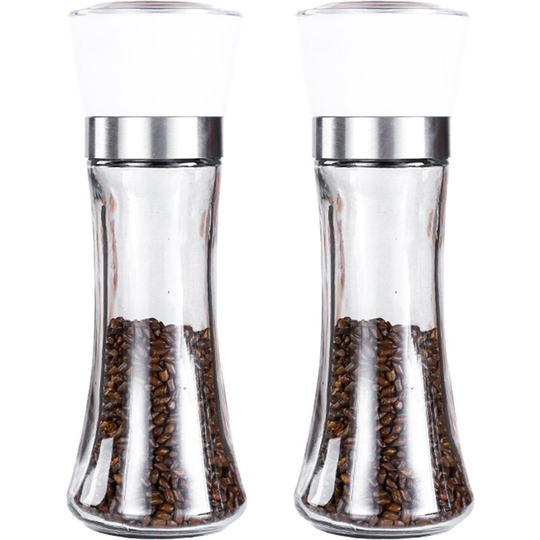 Fvbjd - Pepper and Salt Grinder Set of 2-Refillable Coarseness Adjustable Pepper Mill Shaker ( Two Pack) 2pcs high white