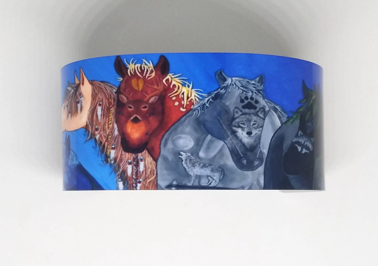 Galiquogi | Seven, Seven Clans Of The Cherokee, Cuff Bracelet, Sublimated, Adjustable, Lightweight Aluminum