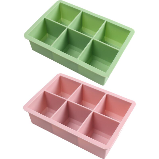 Ice Cube Tray , Easy Release Ice Trays with Lid, for Cocktail, Beverages, Wine green + powder