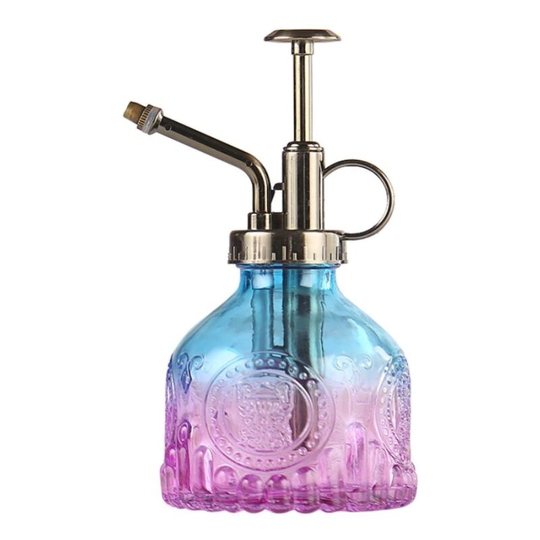 Perle Raregb - Glass Spray Bottle, Vintage Tall Watering Can with Top Pump, Leak-Proof High Atomizing Nozzle for Garden Plants Flower, Cleaning