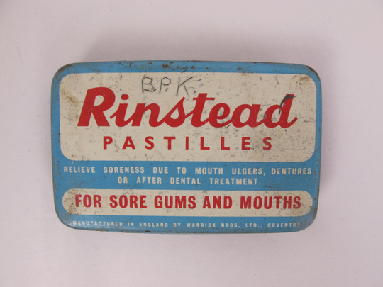 Vintage Rinstead Pastilles Tin. Empty Medicinal Product For