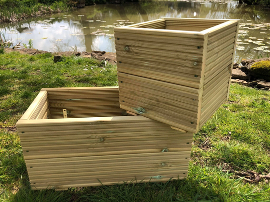 Wooden Outdoor Garden Planter Trough With Or Without Lining Bench Box Pot Decking | Large 90x30x30 Med 60x30x30cm Small 30x30x30cm
