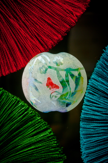 Sloth Necklace Pendant Bead ~ Handmade Lampwork Glass Focal Sra Sandblasted Iridescent Lustre Animal Picture Story For Jewellery