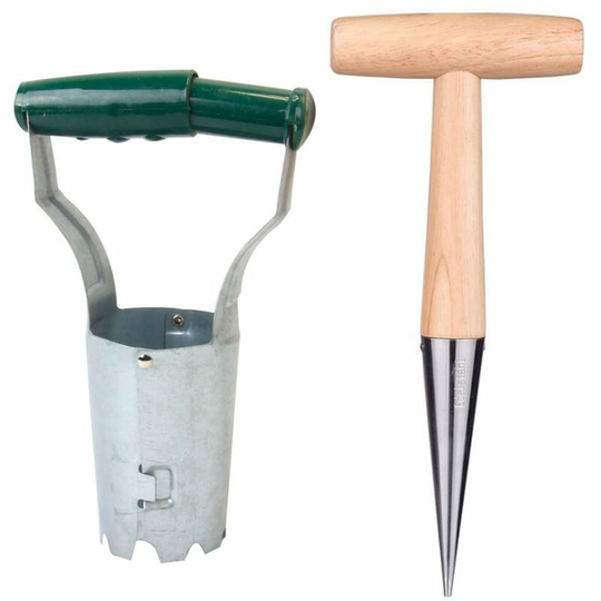 2 Piece Bulb Planter Set, Handheld Bulb Planter Tool with Traditional Dibble for Outdoor Garden Planting Pot