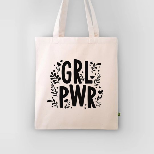 Girl Power Organic Cotton Tote Bag For Proud Feminists