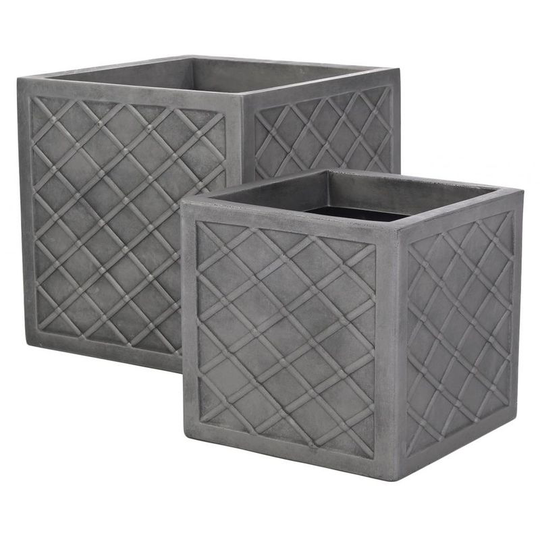 Sankey Lazio Planters (Set of 2) (One Size) (Pewter) - Pewter