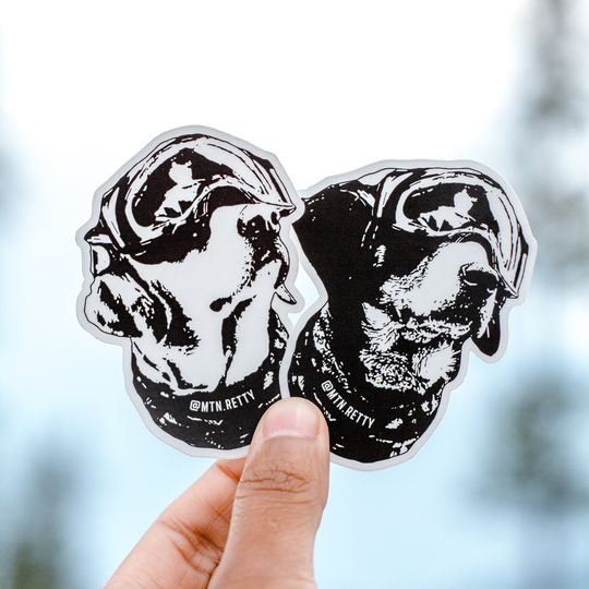Customizable Set Of Two Labrador Retriever And/Or Bernese Mountain Dog Black Clear Powder Hound Stickers