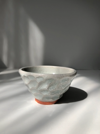 Soda Fired Tea Cup Hand Carved Stoneware Bowl Pottery Matcha Ceremony