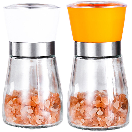 Fvbjd - Salt and Pepper Grinder- Salt and Pepper Shakers for Professional Chef with Brushed Stainless Steel 1pcs white+1pcs orange