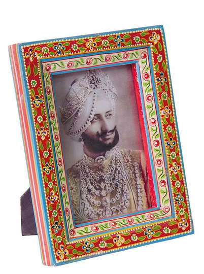 Floral Large Hand Painted Photo Frame - Handcrafted