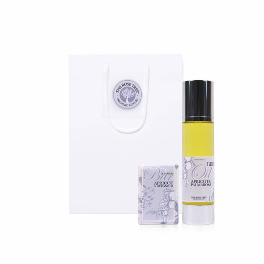 Organic Apricot Geranium Palmarosa Gift Set