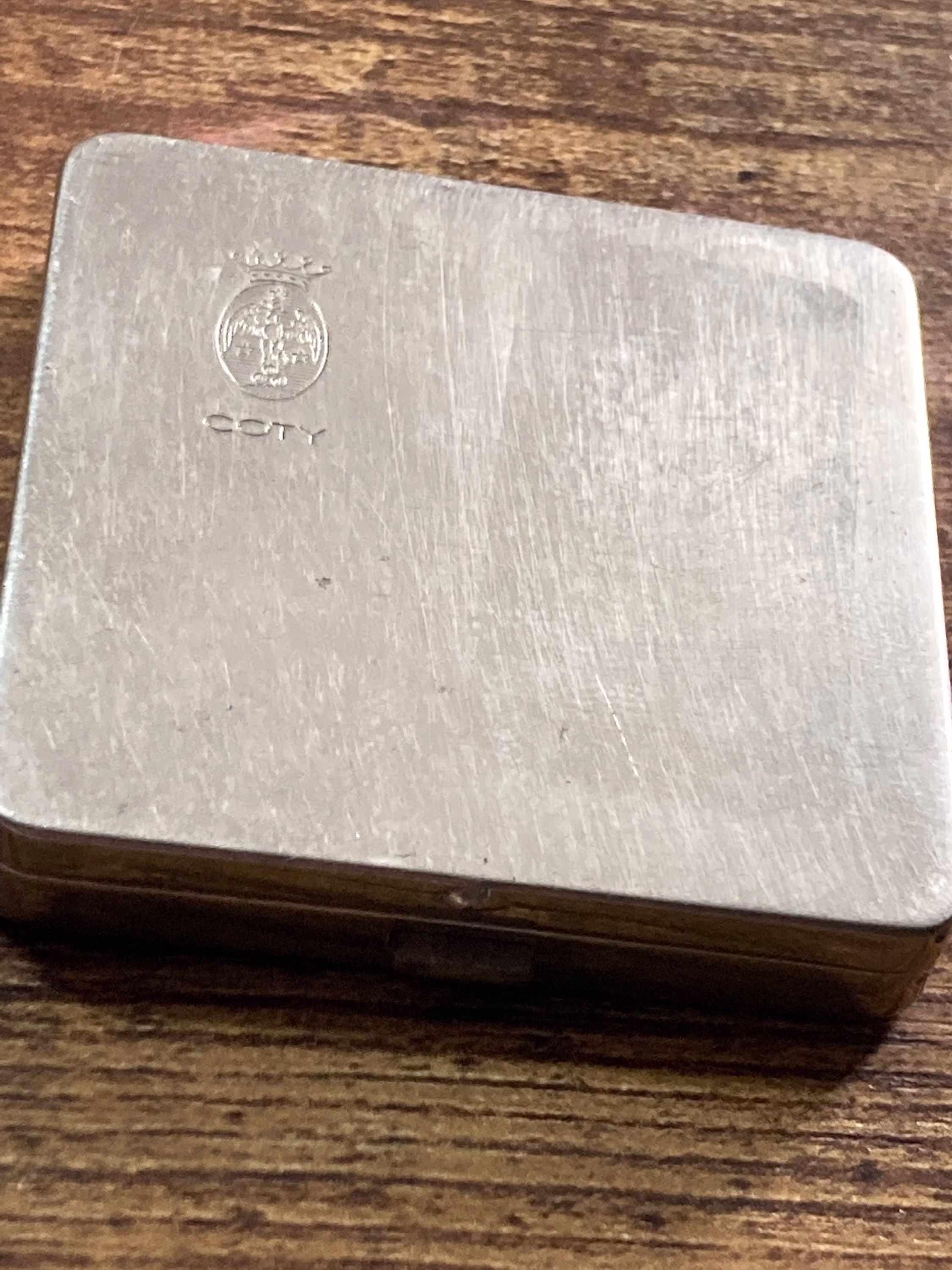 Coty Paris France Vintage Blusher Or Face Powder Compact Stylish Square Art Deco Make Up Cosmetics 1950S 1930S 1940S