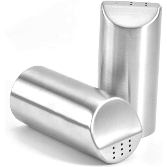 2Pcs Stainless Steel Salt And Pepper Shakers With Tap Holes Kitchen Storage Bottles Seasoning Box