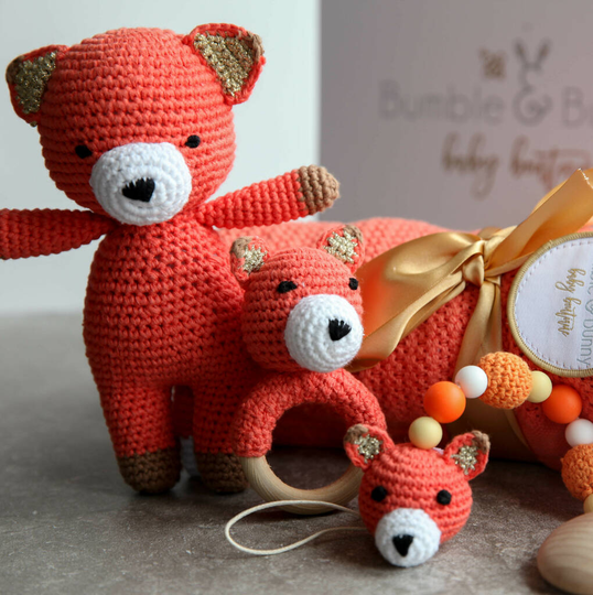 Organic Fox Toy Baby Gift Set