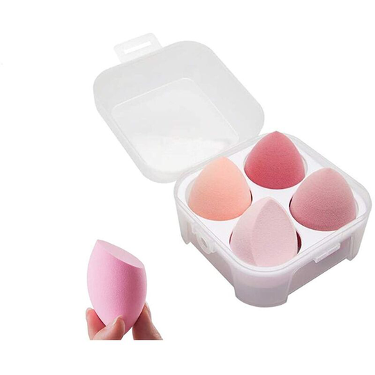 Briday - 4 Pcs Dry and Wet Use Makeup Sponge Set Blender Beauty Foundation Blending Sponge for Liquid, Cream, and Powder with Egg Sponge Blending