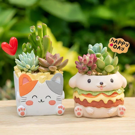 Animal Plant Pot, Pot For Succulents Plants, Dog, Cat, Flower Planter, Ornament, Pen