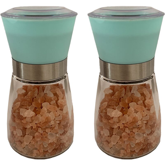 Fvbjd - Salt and Pepper Grinder Set - Adjustable Spice Ceramic Grinders Mill Shaker for Kitchen Table 2PCS Cyan