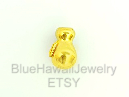 18mm Hula Ipu Hawaiian Heirloom Pendant Hawaii Initial Letter 14K Gold Custom Made To Order