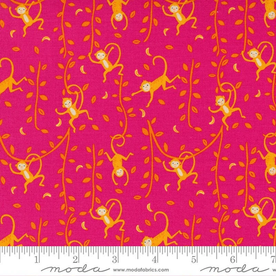 Jungle Paradise Funny Monkey Hibiscus From Moda