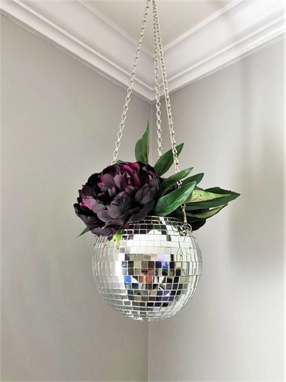 Disco Planter, Ball Party Hanging Planter, Hanging Wall Plant Hanger, Stand, Shipped From Usa