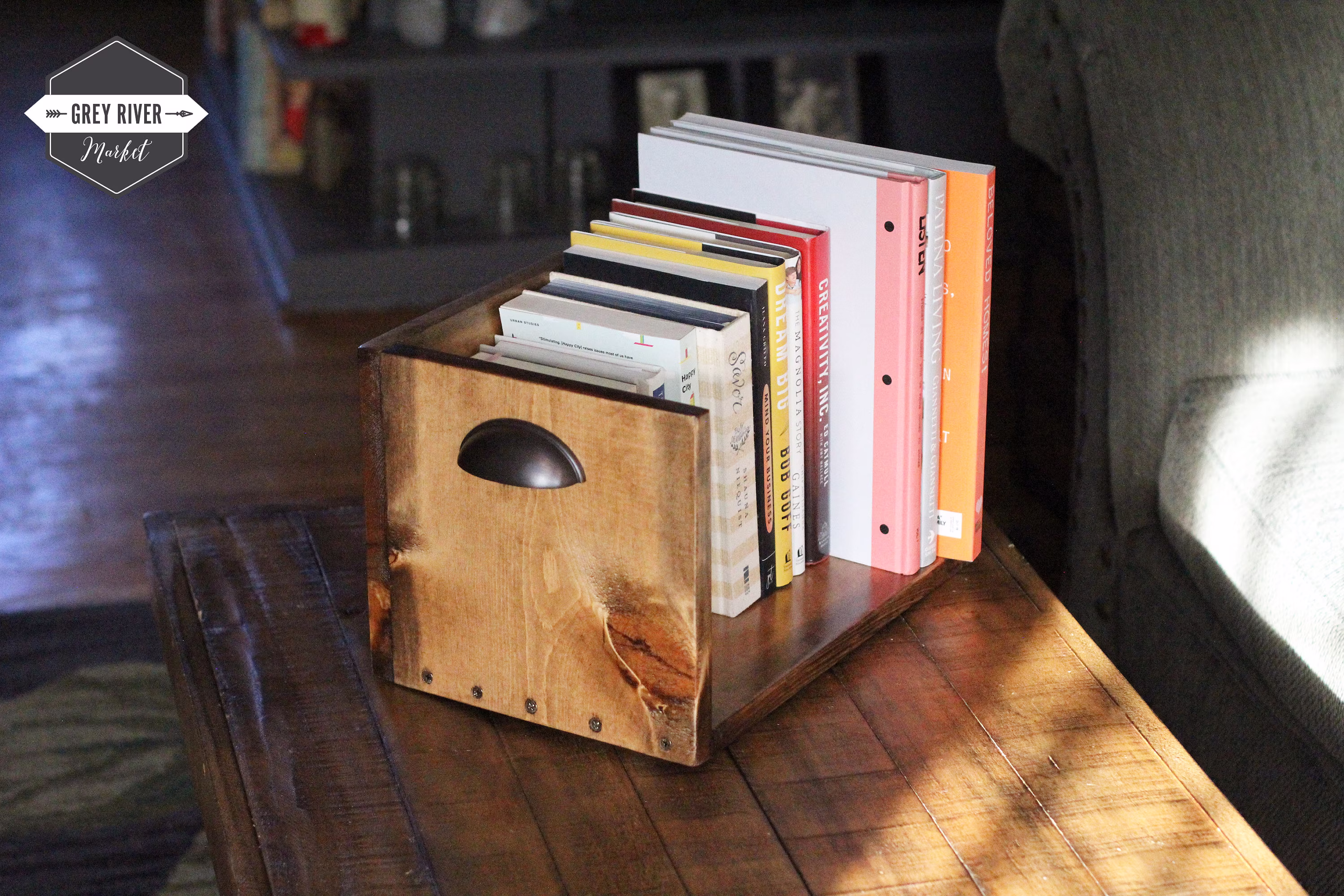 Medium Bookshelf Box With Optional Rustic Iron Handles | 15"L X 10"W 9.25