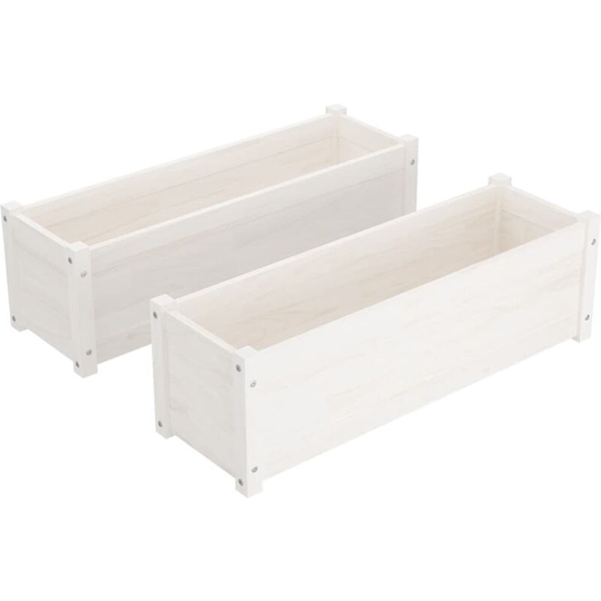 Vidaxl - Garden Planters 2 pcs White 100x31x31 cm Solid Pinewood White