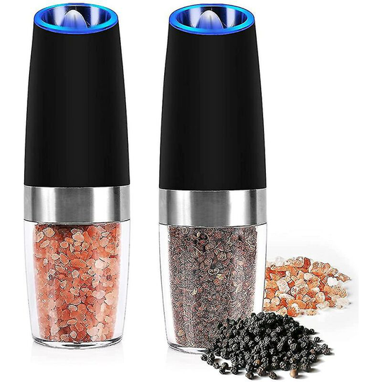 2-piece Salt And Pepper Mill With Led, Electric Pepper Mill, Tilt Mill,