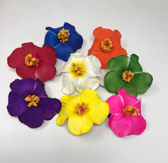 Hawaiian Hibiscus Hair Flower. Solid Color Flower Pick/stick Or Clip. Assorted Colors