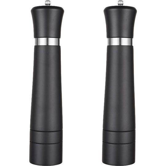 Salt and Pepper Grinders Refillable Set with Ceramic Mechanism, Solid and Durable Salt Grinders Suited 10 inch two boxes