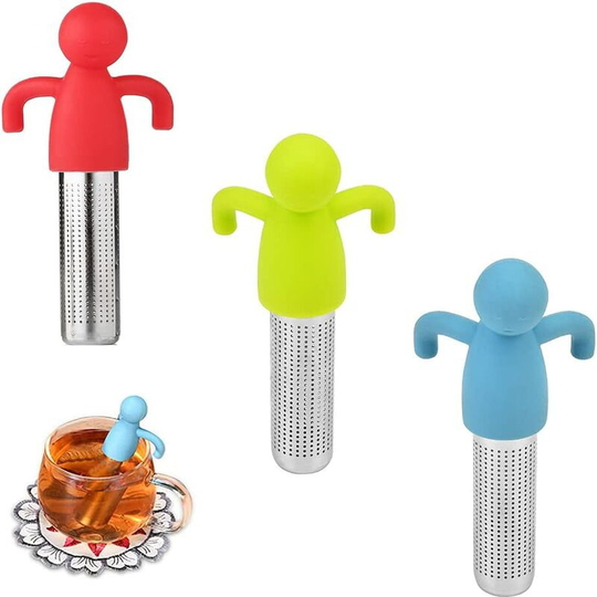 3 Pieces Tea Infuser, Tea Filter, Tea Strainer with Handles, Reusable Silicone Handle, Hanging Long Handle Tea Filter, Tea Infuser, For Loose Tea,