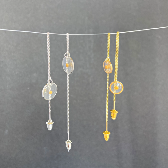 Mustard Seed in Resin Chain Earrings Christian Faith Confirmation Gift Jewelry Seed Bible Verse Jesus