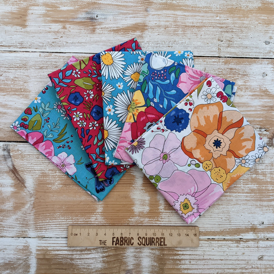 Wild Dreams Organic Cotton Fabric - Bright & Bold Floral Material By The Crafty Lass For Craft Company