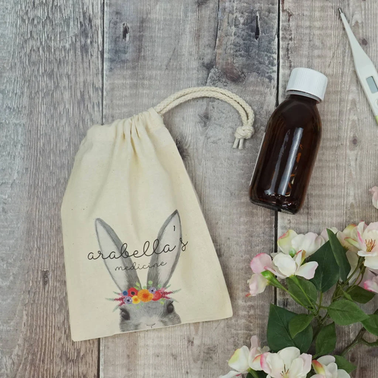 Medication Bag - Pouch Personalised Medicine Kids Bunny