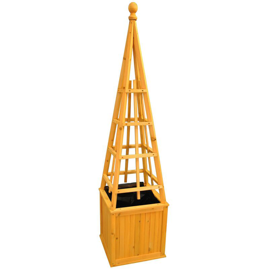 Selections - Wooden Garden Obelisk Planter with Liner