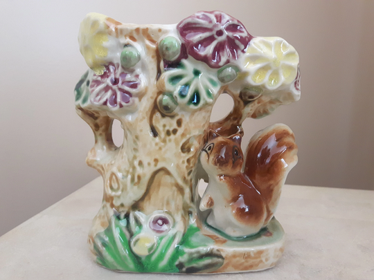 Ceramic Squirrel Planter, Vase, Indoor & Flowers Wall Vase
