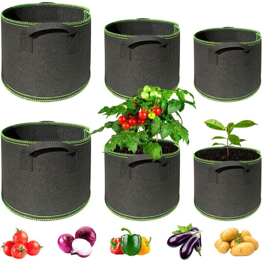 Plant Bags Breathable Garden Plant Bag Felt Pot Potato Planter Pots Carrots Tomatoes Sufficient Air Supply (127x30)