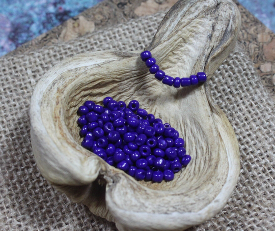8/0 Bake Painted Bright Blue Seed Bead Irregular | 10G | B0030, Blue Seed Bead, Irregular Form Bead