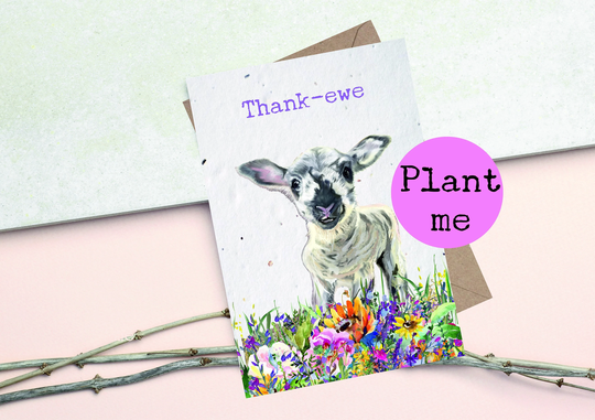Plantable Thank You Card - Seed Paper Cards Plantable Eco Friendly Card Vegan